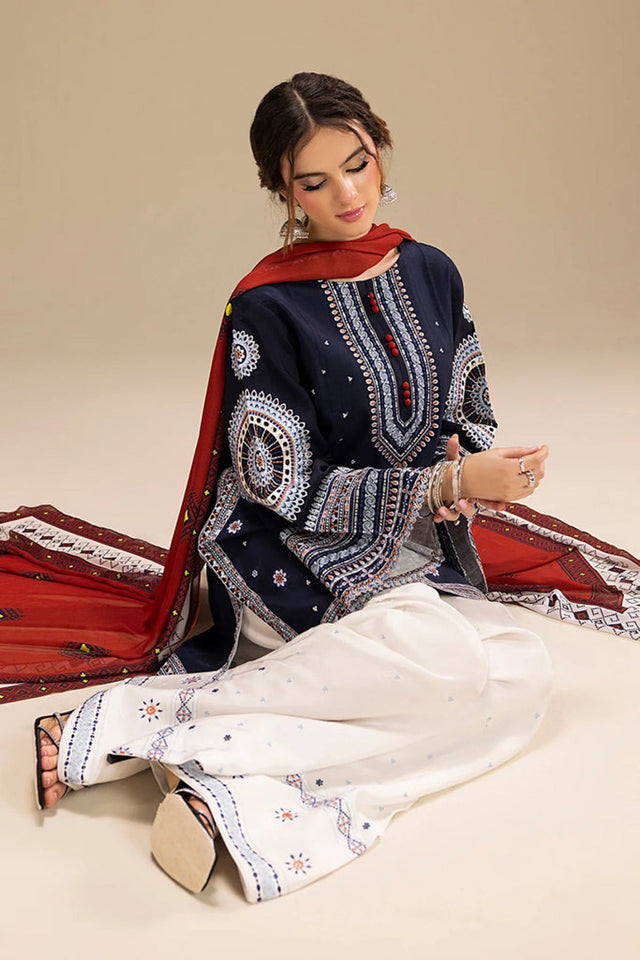 Dhanak 3-Piece Embroidered Dress D-GD T20