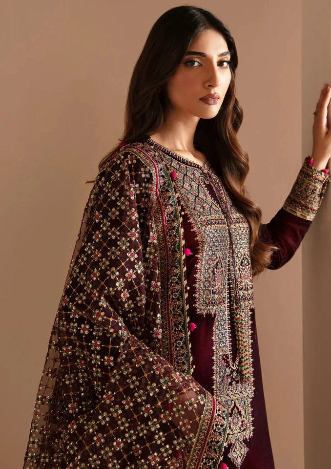 KY 7010 - JZ Embroidered Velvet 3-Piece Dress