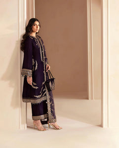 KY968-3PC Embroidered Velvet Dress With Shamooz Silk Trouser