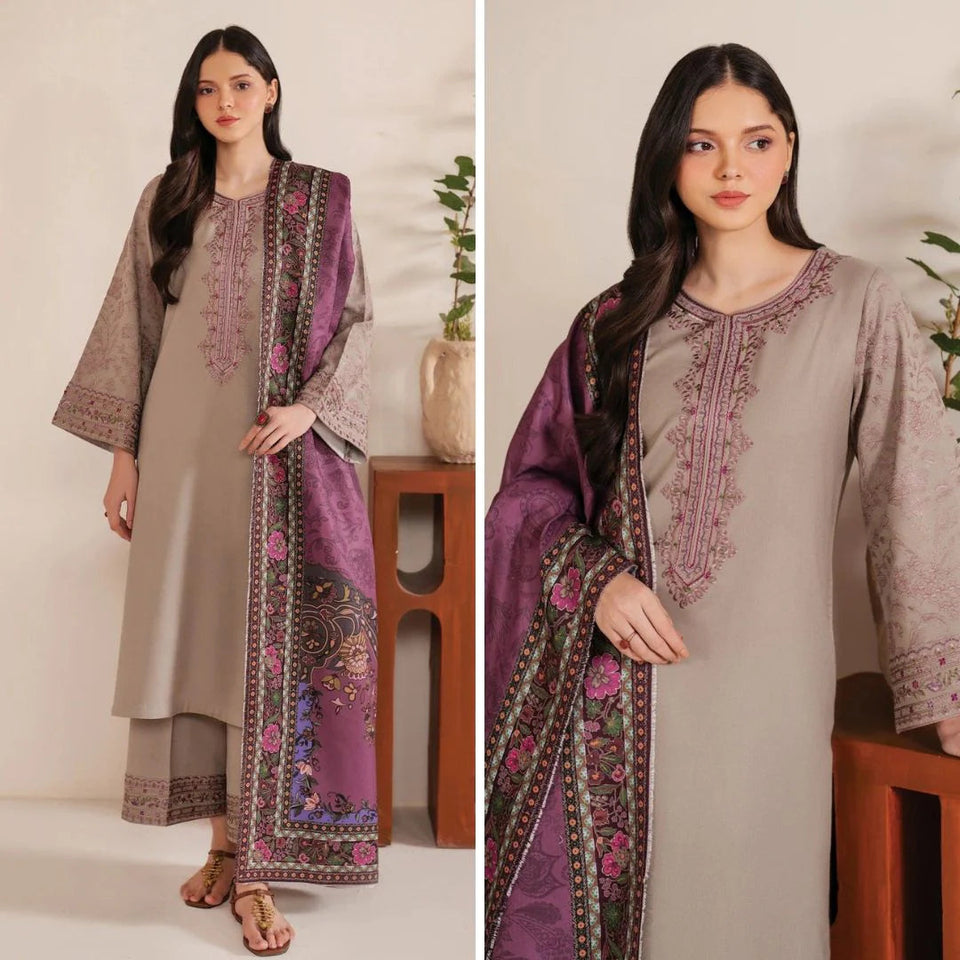 Dhanak 3-Piece Embroidered Dress D-GD T18