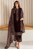 KY705 - Embroidered Velvet 3-Piece Dress with Organza Dupatta