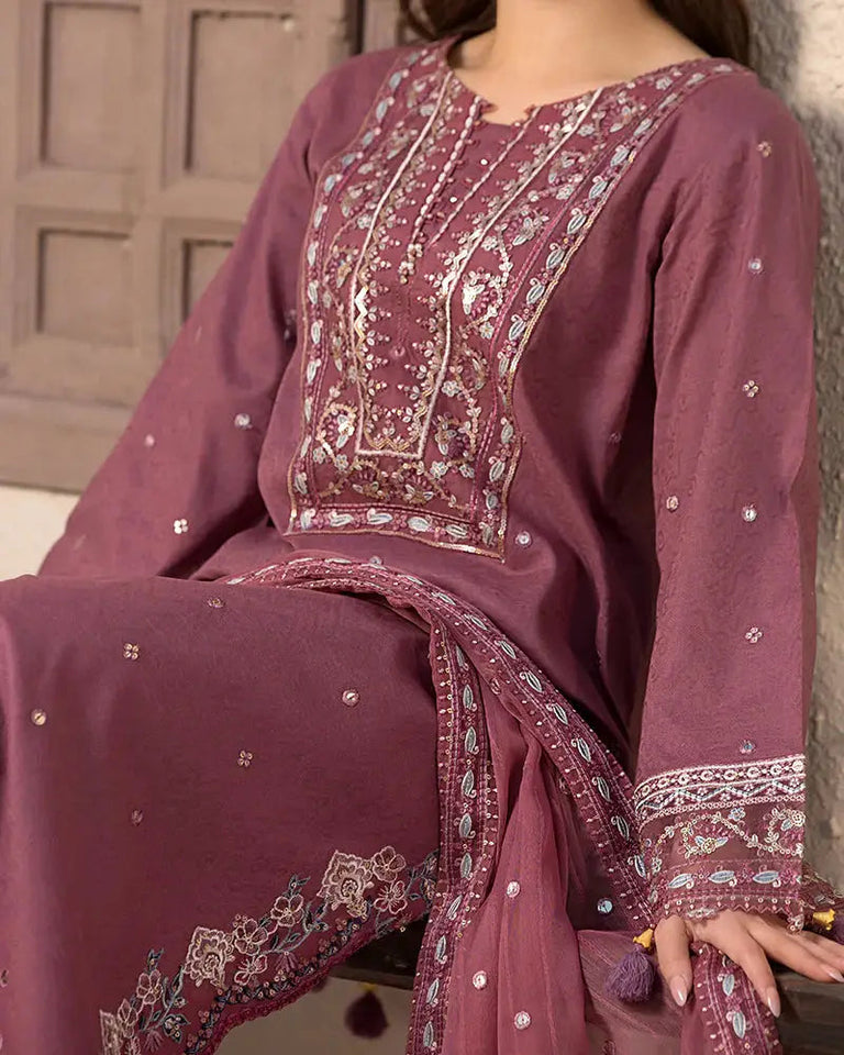 Dhanak 3-Piece Embroidered Dress D-GD 46