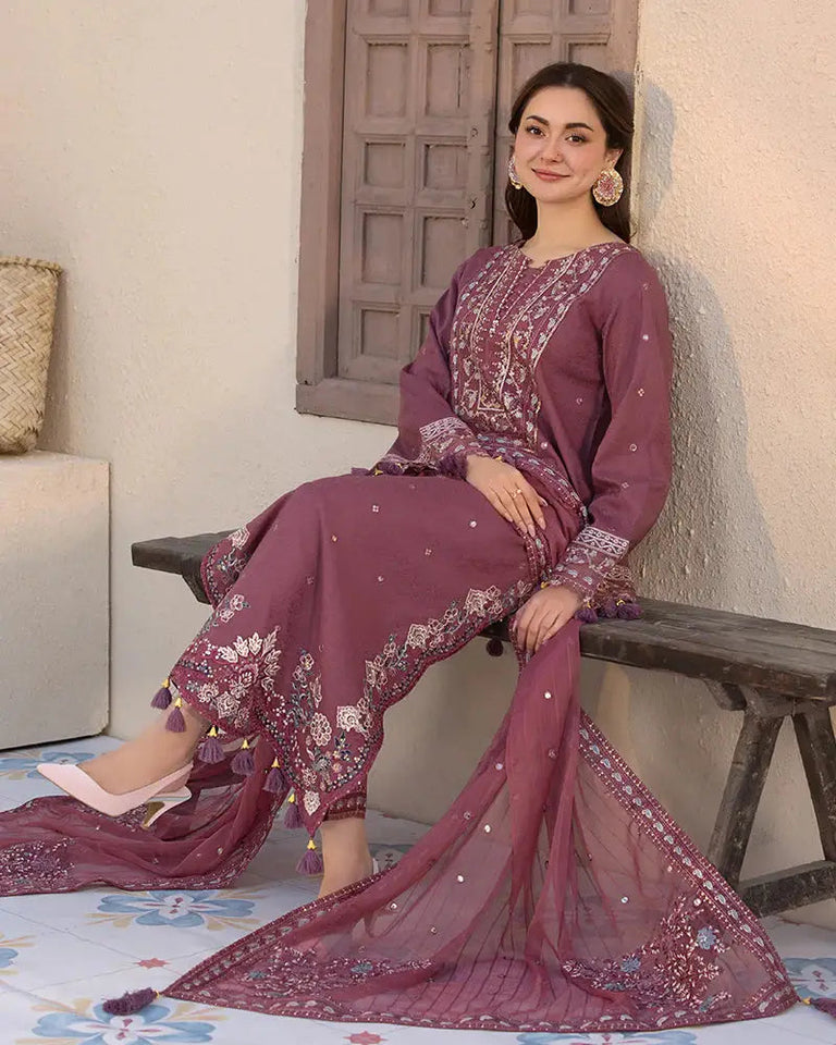 Dhanak 3-Piece Embroidered Dress D-GD 46