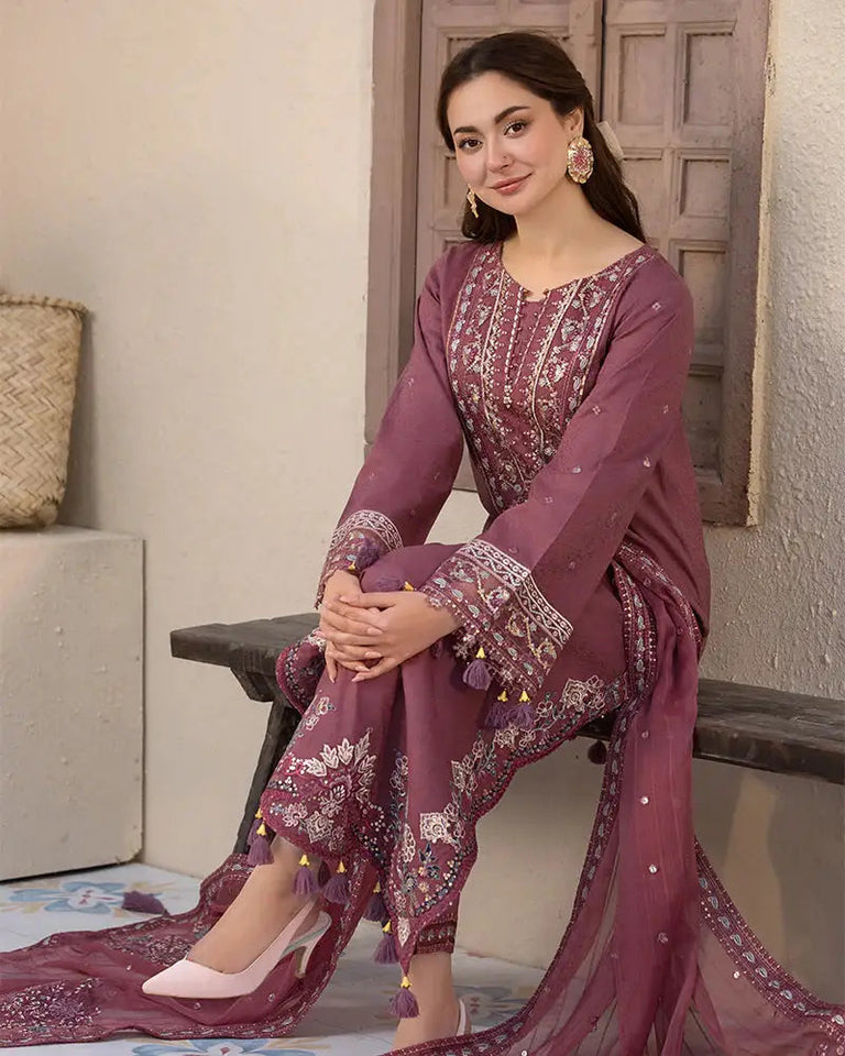 Dhanak 3-Piece Embroidered Dress D-GD 46