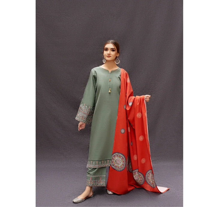Dhanak 3-Piece Embroidered Dress D-GD 9109