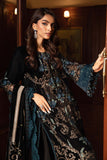 KY 7003 Embroidered Velvet Dress with Plachi Velvet Shawl