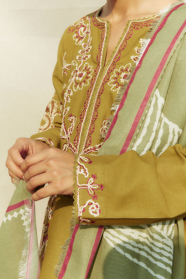 Dhanak 3-Piece Embroidered Dress D-GD 49