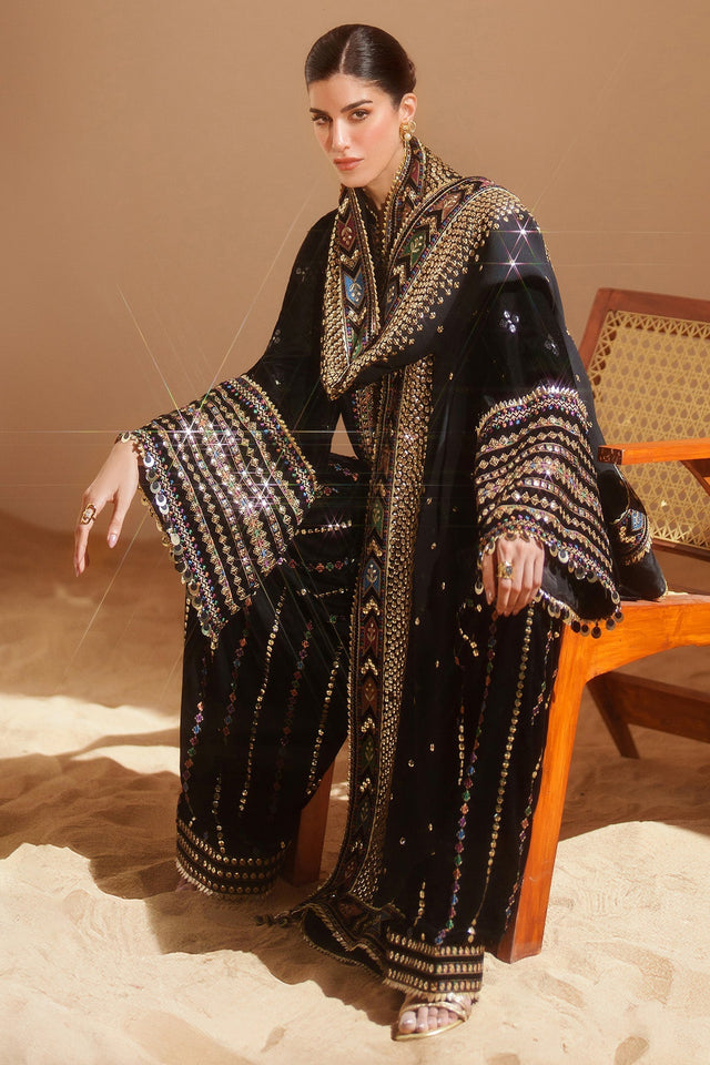 KY 7008 - JZ Embroidered Velvet 3-Piece Dress