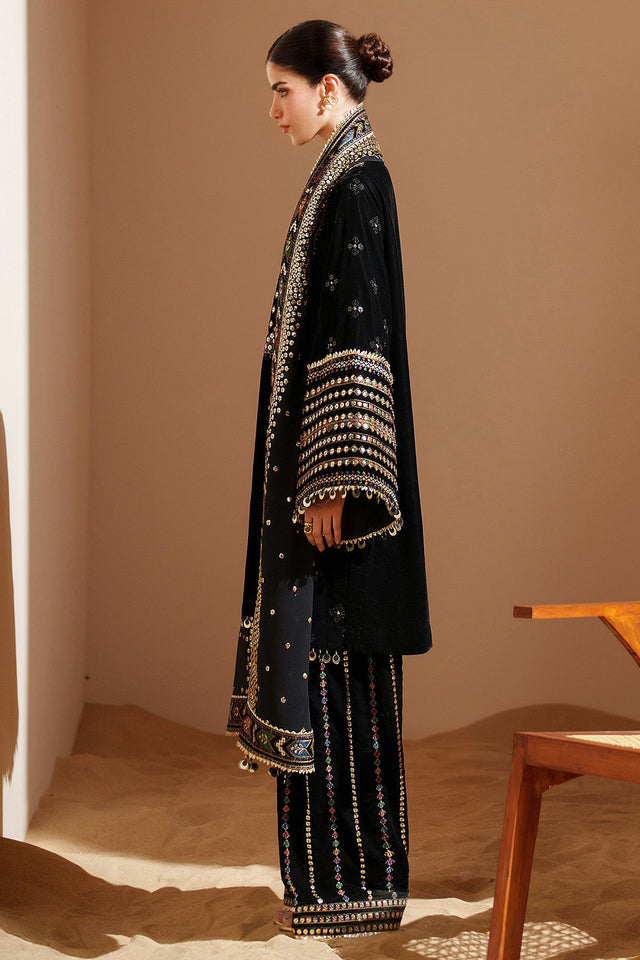 KY 7008 - JZ Embroidered Velvet 3-Piece Dress