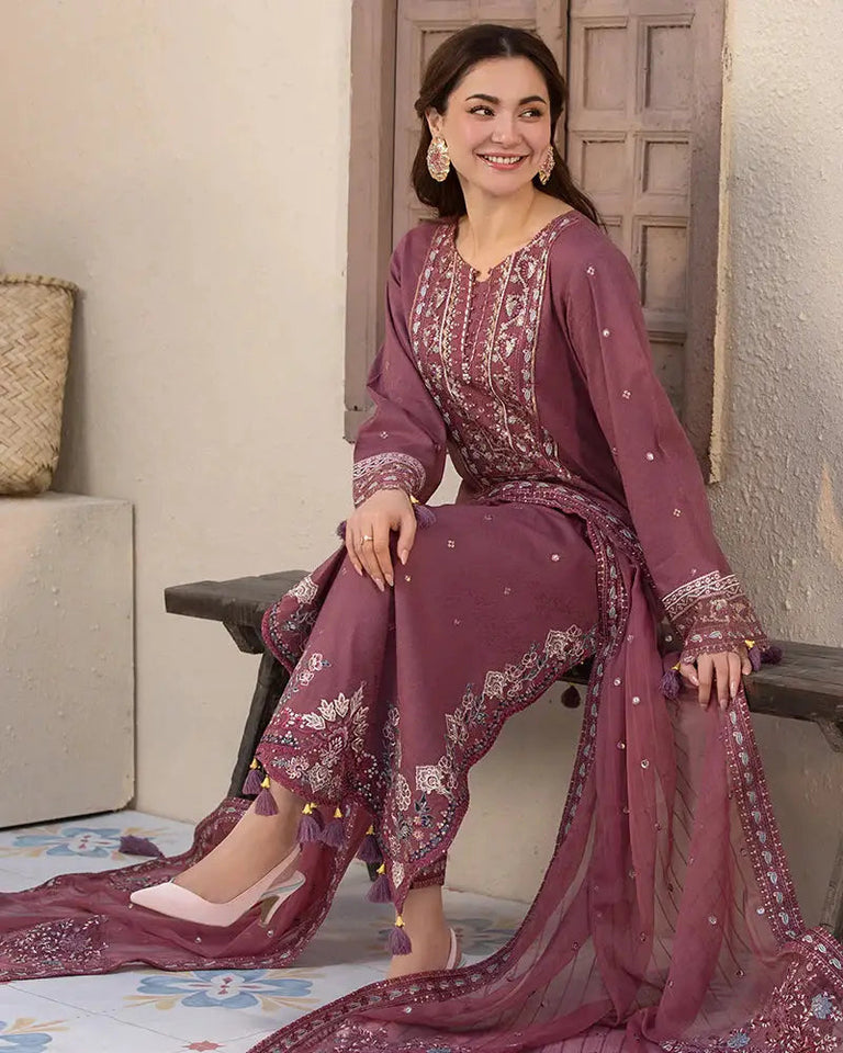 Dhanak 3-Piece Embroidered Dress D-GD 46
