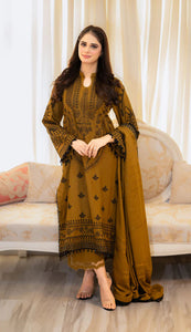 Dhanak 3-Piece Embroidered Dress D-GD 1021