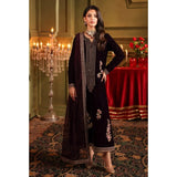 KY 1022-3PC Velvet Embroidered Dress With Embroidered Chiffon Dupatta