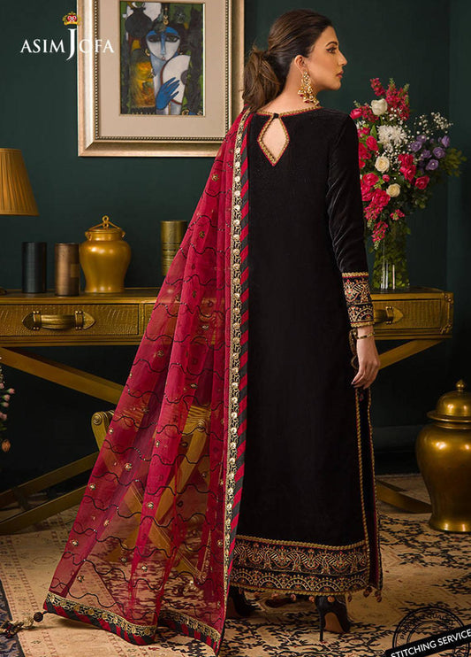 KY976-3piece Embroidered Velvet dress