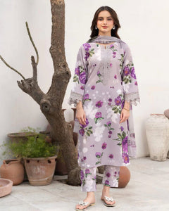 KY- Lawn Dress D- 032