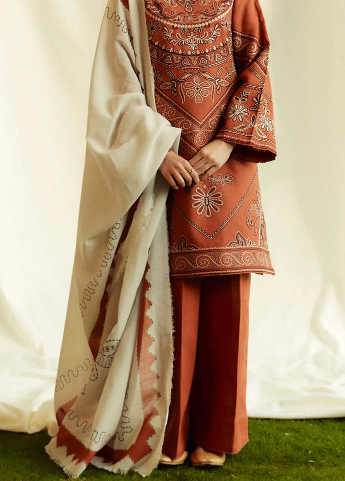 Dhanak 3-Piece Embroidered Dress D-GD 9104