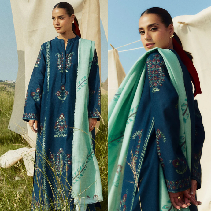 Dhanak 3-Piece Embroidered Dress D-GD T16